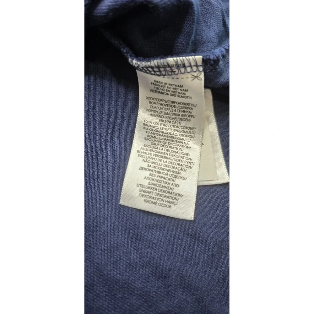 POLO RALPH LAUREN Men's XXL Gold Crest Big Pony Custom Slim Fit L/S Polo Navy